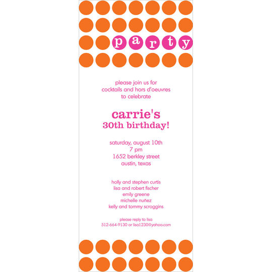 Party Dots Invitations